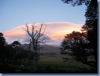 Evening on a campsite, on the Crossing the Andes on Horseback in Northern patagonia Trail